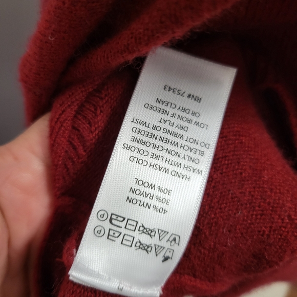 Max studio red wool blend cardigan size small - Picture 8 of 8